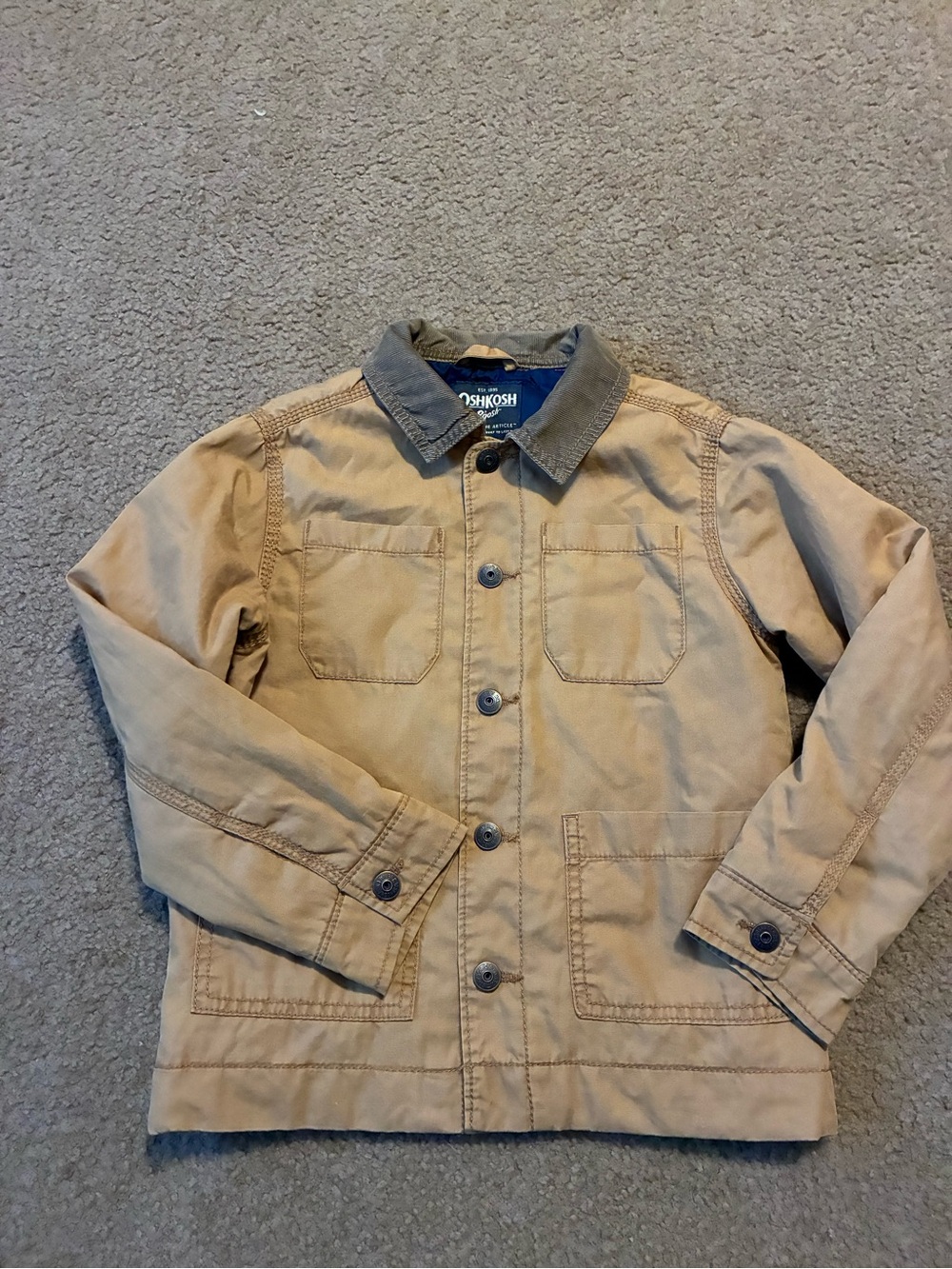 OshKosh B'gosh Tan Jacket with Dark Gray Collar